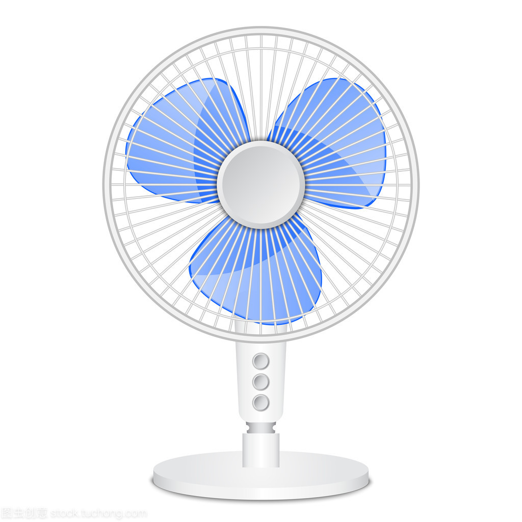 矢量插畫中的夏日之風 電動風扇的藝術表現